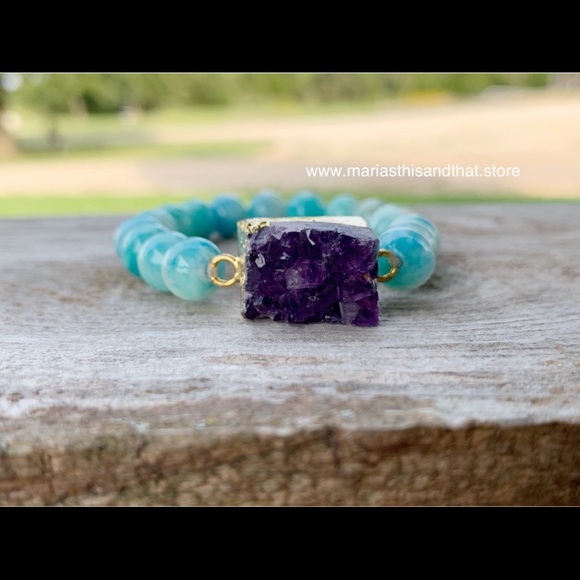 One of a kind semi Precious bracelet - Picture 1 of 4